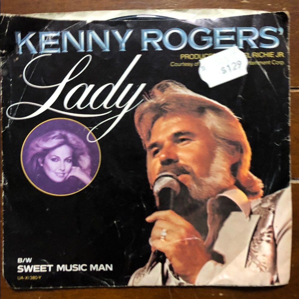 Kenny Rogers Vinyl 45 Record Lady/Sweet Music Man '80